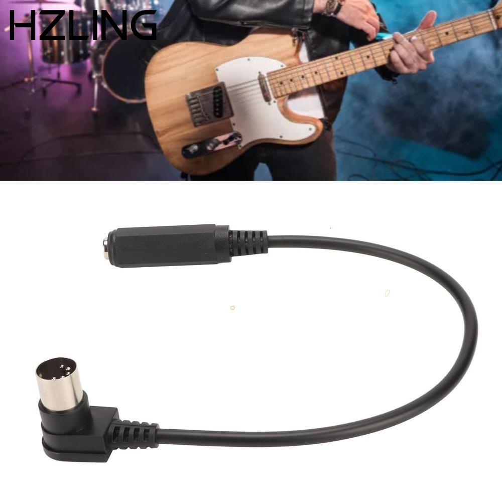 Cáp HZLING 6.35mm sang MIDI 5 chân, Cáp chuyển đổi âm thanh 30cm / 11.8in 90 độ, Cắm và chạy đa năng