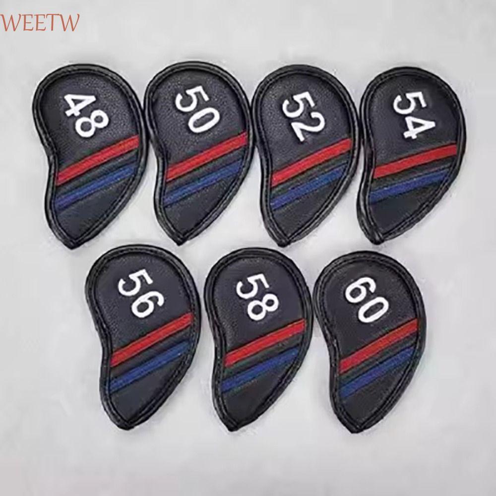 WEETW Golf Wedge Cover, Da PU 56 58 60 Độ Sand Wedge Headcover, Black / White Angle Club Big Number 