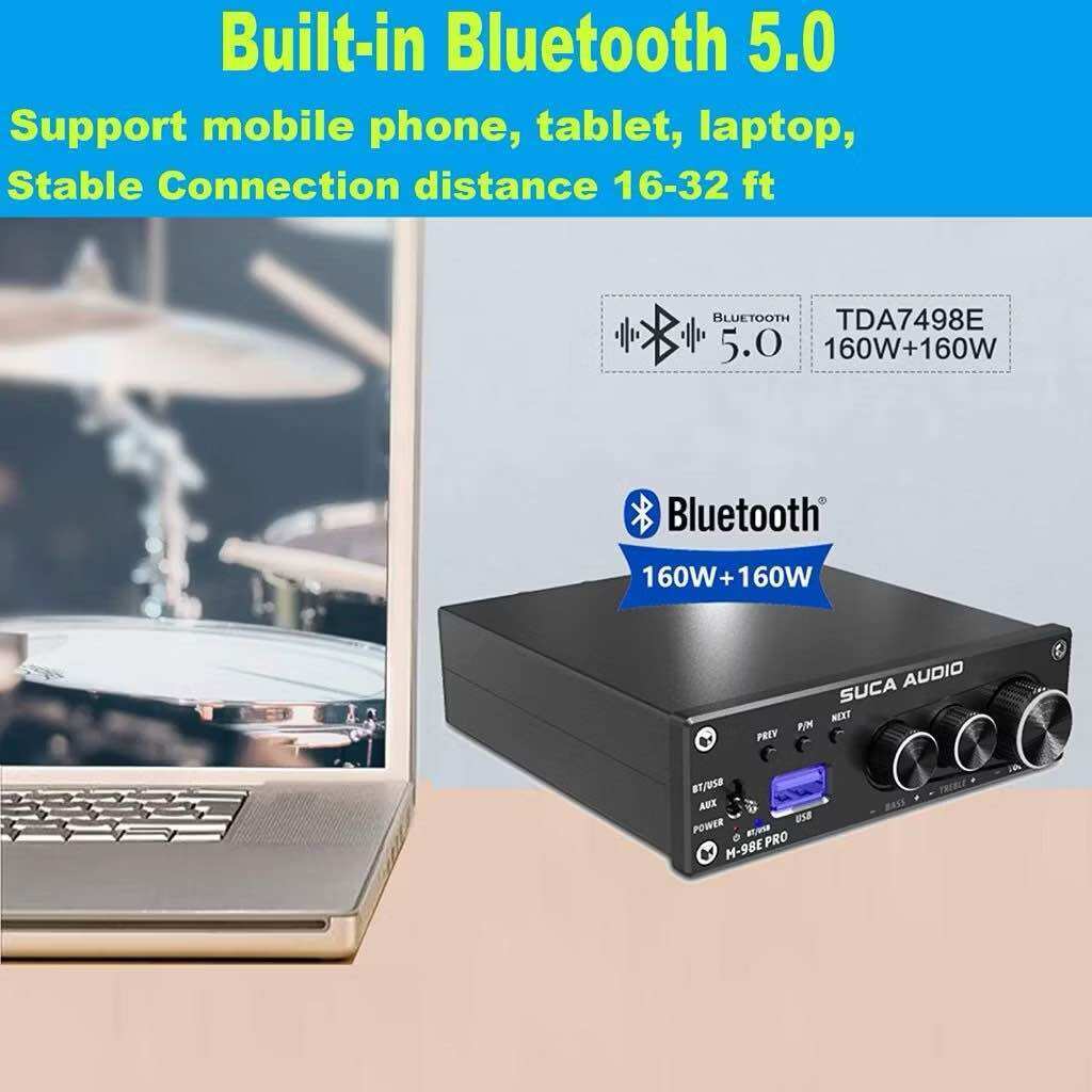 Amply Mini Công Suất Khủng M98E-Pro -160W x 2 với Bass Treble và Cổng USB - Hàng Chính Hãng - Cát tư