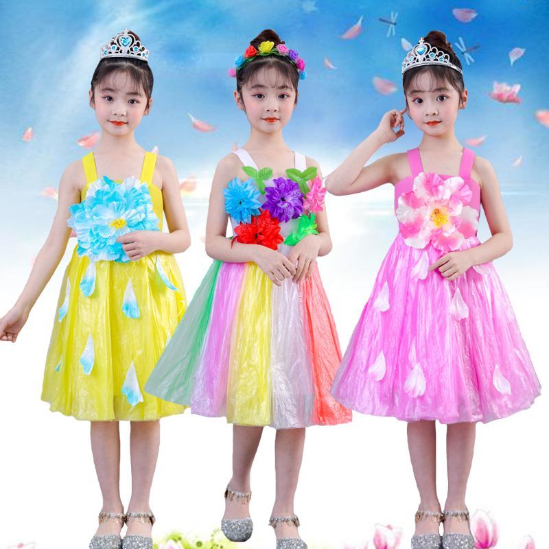 Trẻ Em Cha Mẹ-Con Thời Trang Thể Hiện Bảo Vệ Môi Trường Quần Áo Mẫu Giáo Handmade Bảo Vệ Môi Trường 