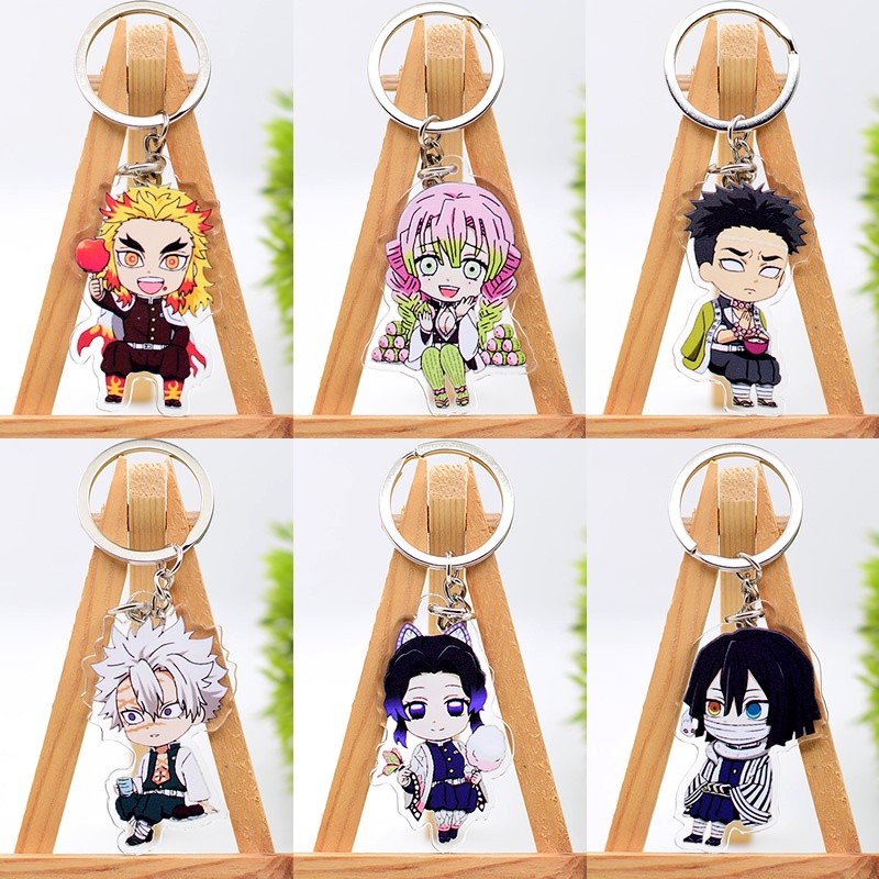 Cute Acrylic Keychain Couple Anime Demon Slayer Kimetsu No Yaiba Tanjiro Nezuko
