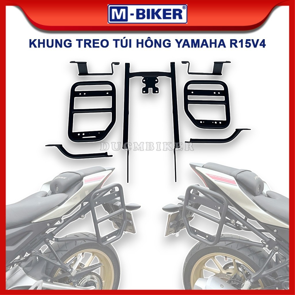 Khung túi hông R15V4/R15M, Bộ khung treo túi hông không cần baga cho Yamaha R15V4/R15M | M-Biker