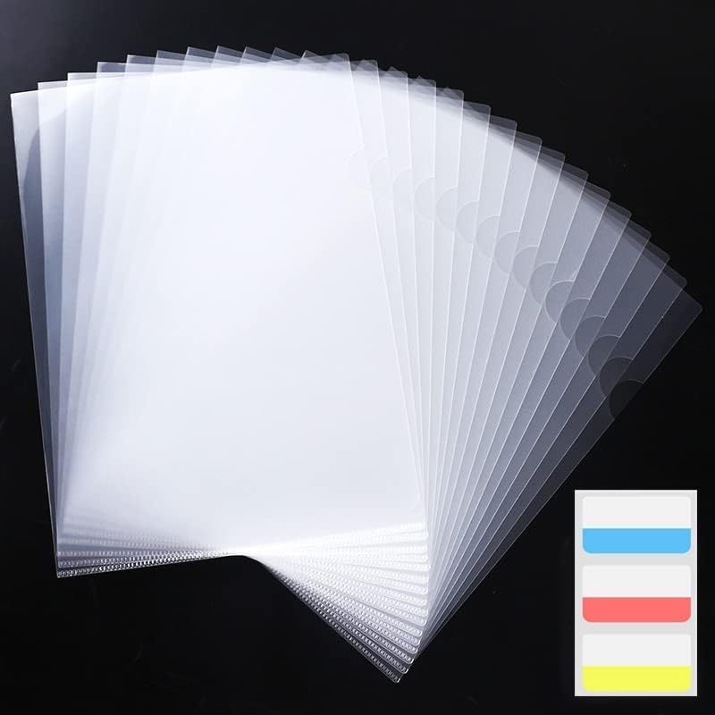 100 Pack Document Clear Plastic Folder Copy Safe Project Pocket LType US Letter Size A4 Paper Sleeve