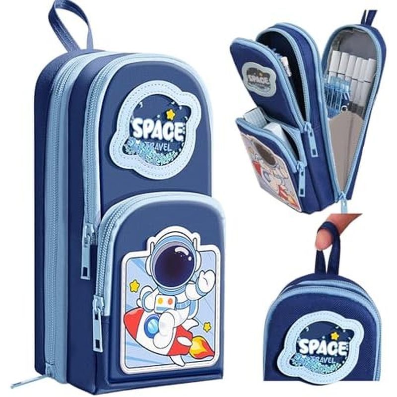 l Case for Girls , Large Zippered Pen Pouch Organizer with Aesthetic Design Kids School Supplies can