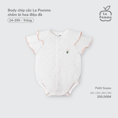 Body chip cộc La Pomme chấm bi hoa điệu đà - Sợi Petit Soyeu thoáng mát – Bé gái - 0M - 9M