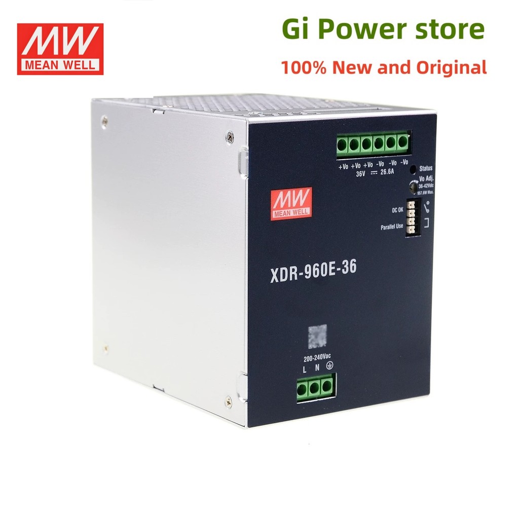 XDR-960E 960W MEAN WELL AC DC XDR-960E-24 XDR-960E-36 XDR-960E-48 Tiết Kiệm Điện Đường Sắt DIN Mỏng 