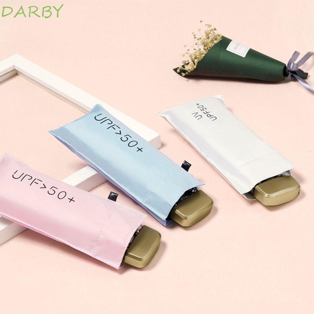 Ô chống nắng mini DARBY, Ô mini chống nắng di động, Ô gấp Vinyl Nhỏ gọn UV gấp nhẹ Ô nang ngoài trời