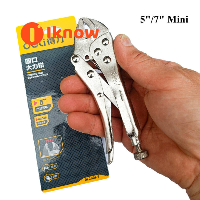 Deli Mini Force Kìm 5 / 7 Inch Thép Carbon Cao Miệng Tròn Loại C Kẹp Cố Định Dụng Cụ Cầm Tay Di Động