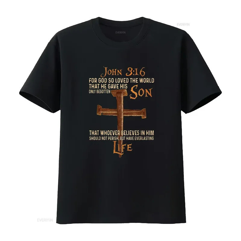 John 3 16 Dành Cho Chúa Rất Yêu Thế Giới Đến nỗi Người Cho Áo Phông Hợp Thời Trang Có Mắt Bắt In
