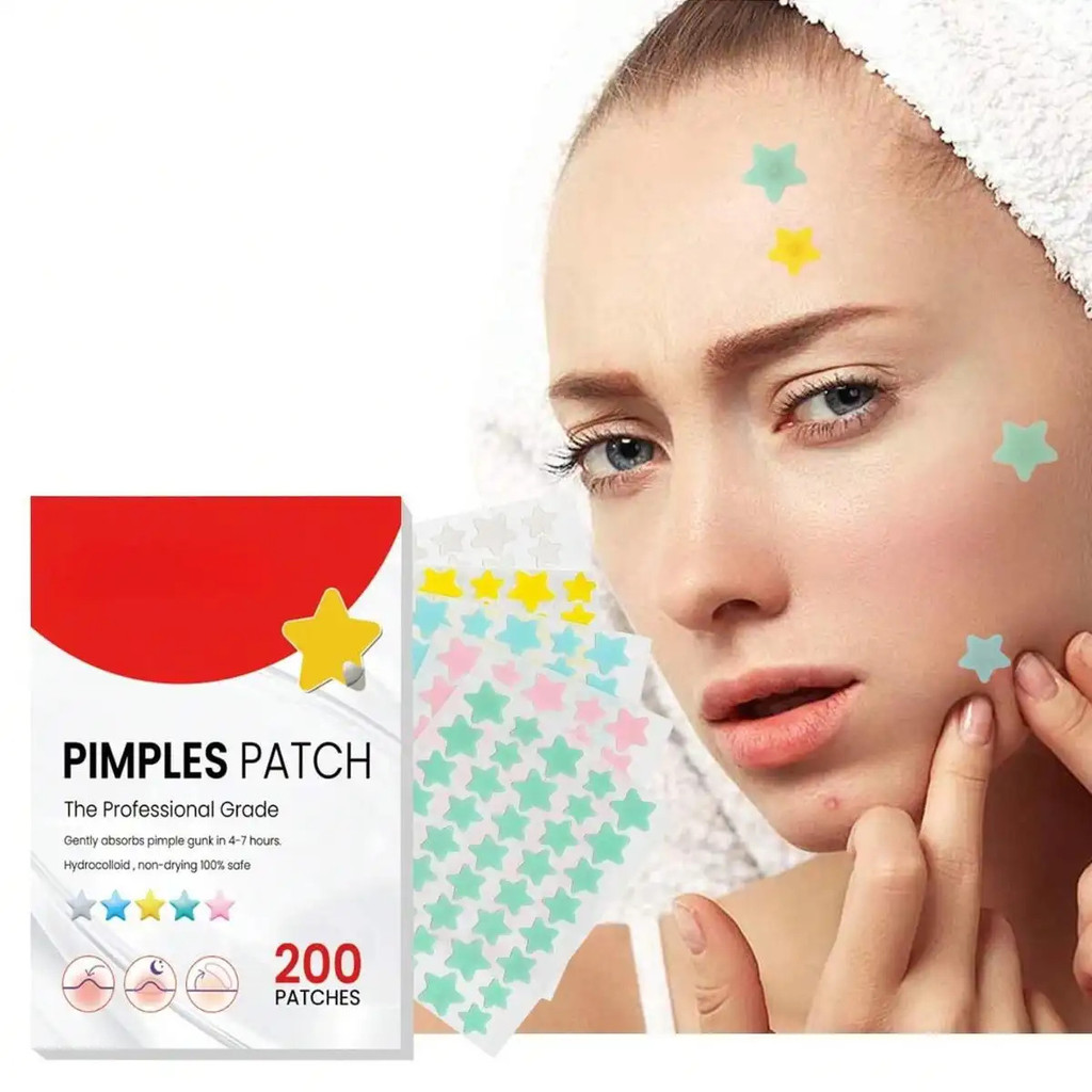 200 Miếng Dán Mụn, Nhãn Dán Tiệc, Nhãn Dán Hình Trái Tim, Nhãn Dán Trang Trí Hình Ngôi Sao, Nhãn Dán