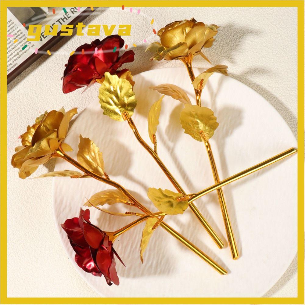 Bó Hoa Hồng GUSTAVA, Hoa Hồng Vàng Đỏ Tinh Tế, Thời Trang Nhựa Lá Vàng Hoa Hồng Nhân Tạo Hoa Hồng Tr