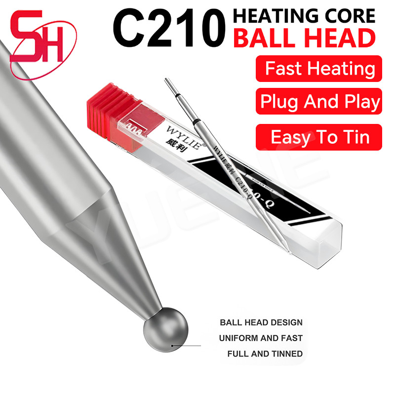 WYLIE C210-Q Bóng Đầu Làm Nóng Lõi Cho T210 Tay Cầm Trạm Hàn Đầu Hàn Điện Thoại Bo Mạch Chủ BGA Dụng