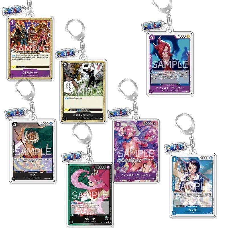 Móc khóa One Piece hình Card OPTCG mica Vinsmoke Ichiji Reiju Perona Tashigi mô hình thẻ bài anime t