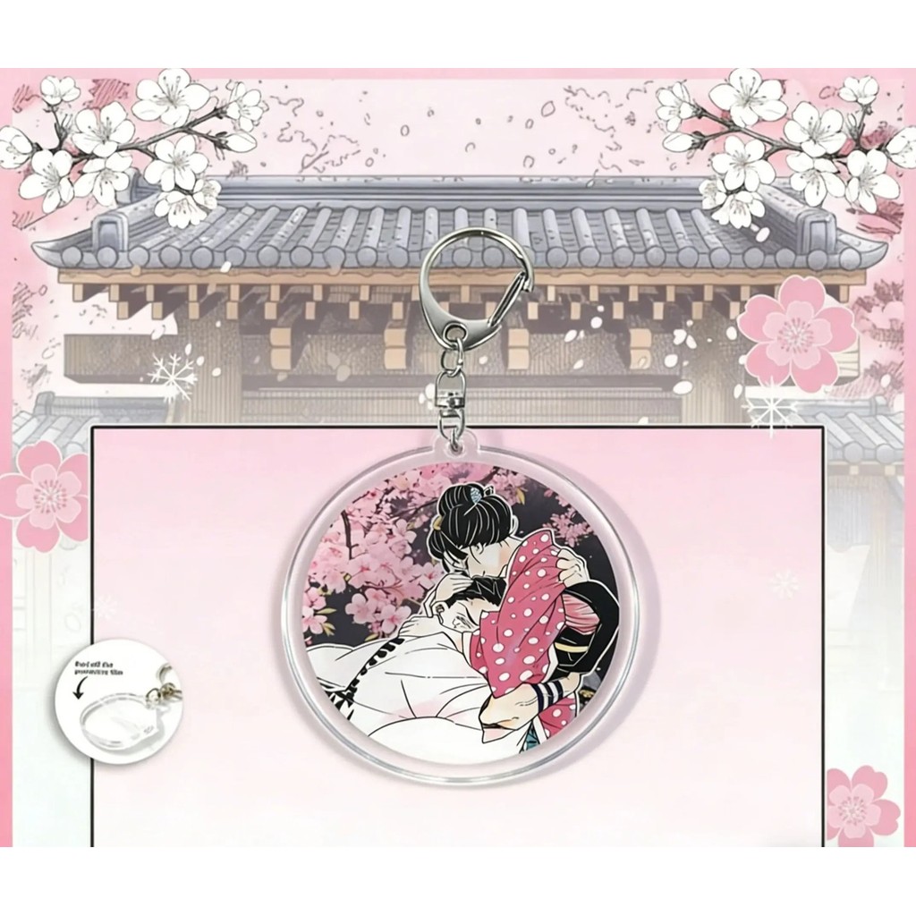Móc khóa Anime Demon Slayer Kimetsu no Yaiba Akaza Koyuki Rui Enmu Thanh Gươm Diệt Quỷ mica acrylic 