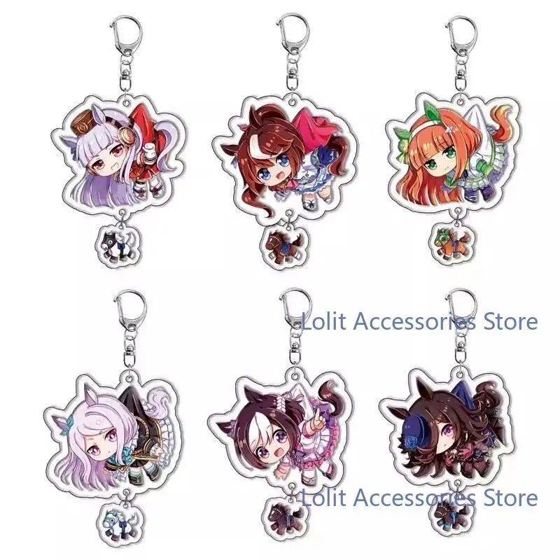 Móc khóa Umamusume Pretty Derby Acrylic Mica Chibi Rice Shower Gold Ship Tokai Teio Mejiro McQueen P