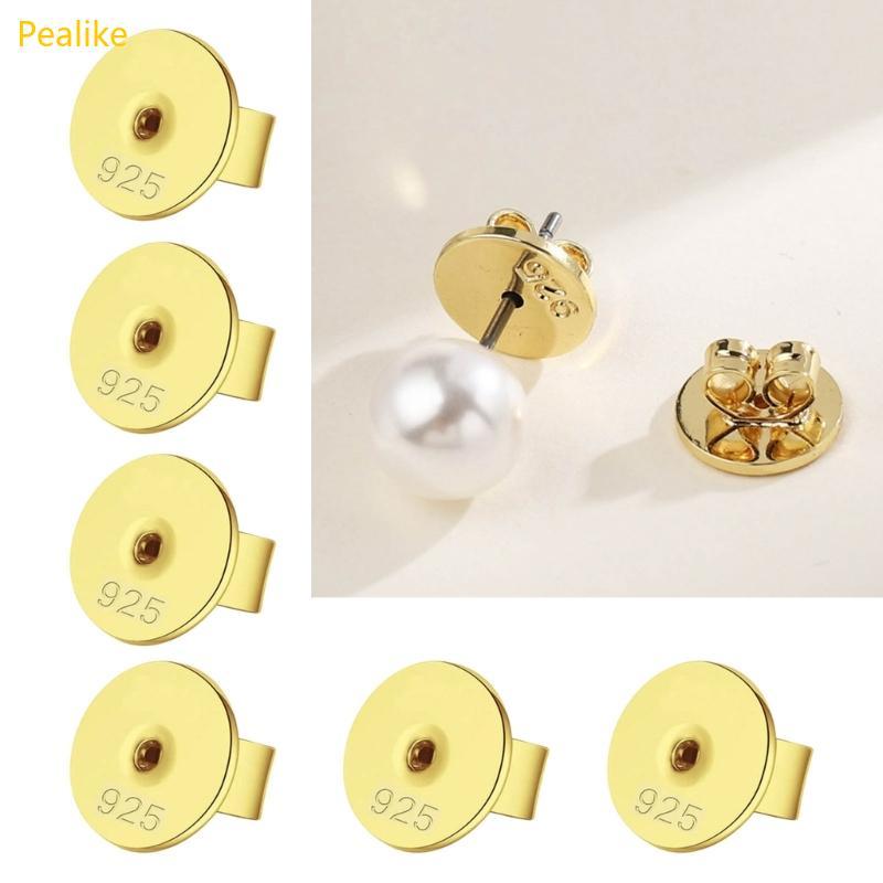 10pcs Round Disc Earring Stoppers Butterfly Clasp Ear Closures Plug for Earrings