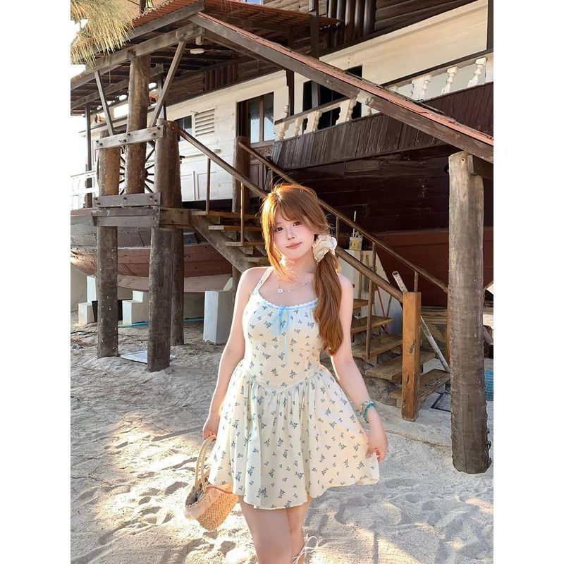 【Bess's house-bigsize】Bộ đồ hai món gồm váy dây hoa và đính cườm, phù hợp nhiều size，đầm hoa nhí bigsize，váy tiểu thư sang chảnh，váy hoa nhí bigsize | BigBuy360 - bigbuy360.vn