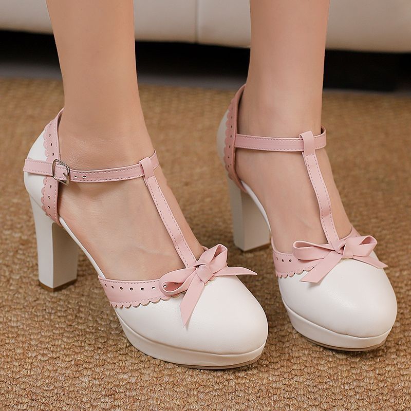 Baotou Dép Nữ Phong Cách Mùa Hè Giày Cao Gót Nữ Tính Khí lolita Giày Nữ Học Sinh Size Lớn lolita Già