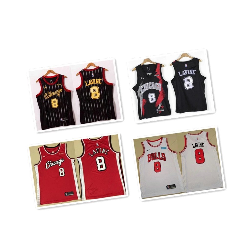 Áo jersey Chicago Bulls số 8 Zach LaVine - Thêu tay chất lượng cao, phù hợp cho người hâm mộ và luyệ