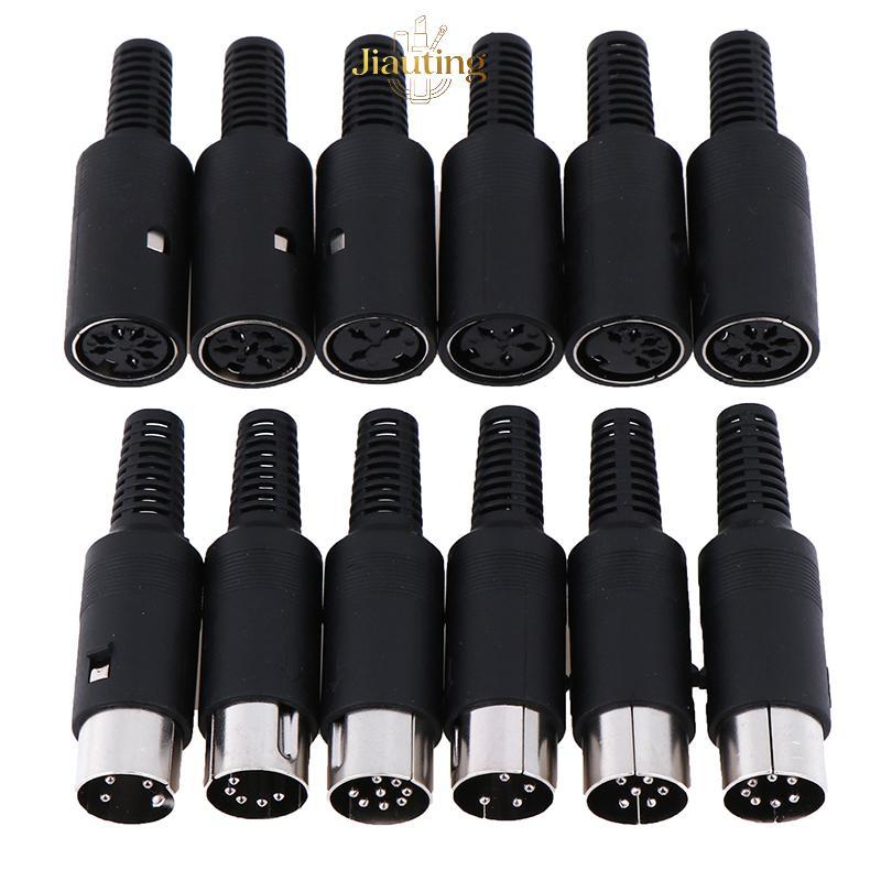 Jiauting DIN Plug Soet Connector 3 / 4 / 5 / 6 / 7 / 8 PIN Nam / Nữ Khung Xe Cáp Gắn Jiauting
