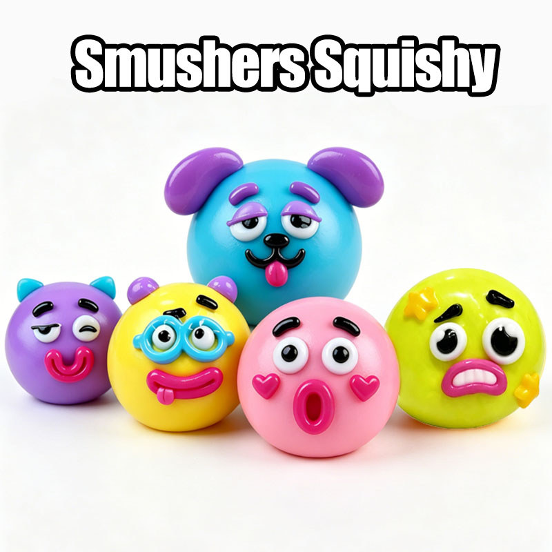MỚI Smushers Squishy Dog Face Swap Soft Squeezy Toy Quà tặng giảm căng thẳng