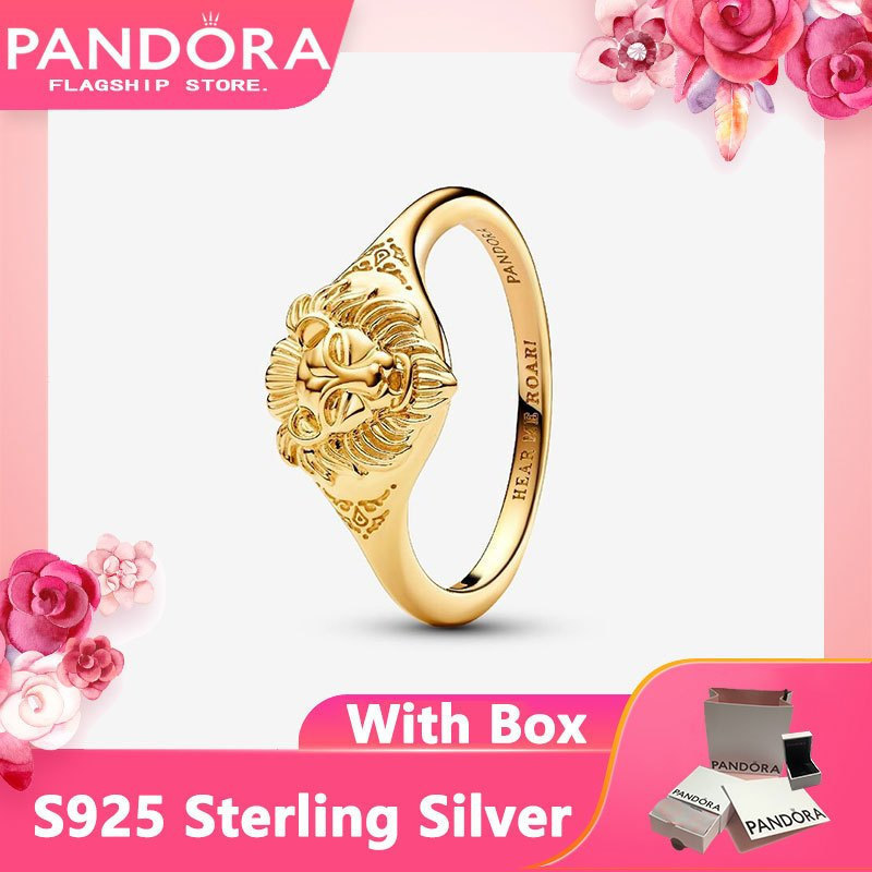 Nhẫn Pandora chính hãng 100% bạc 925 có hộp dành cho nữ Game of Thrones Lannister Lion
