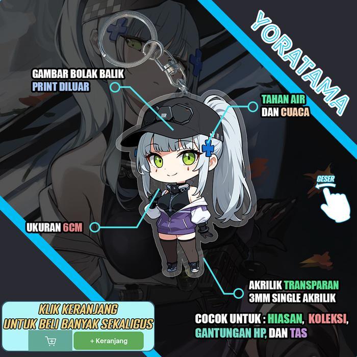 Gantungan Kunci Klukai HK416 Girls Frontline GFL 2, Keychain Anime Lucu