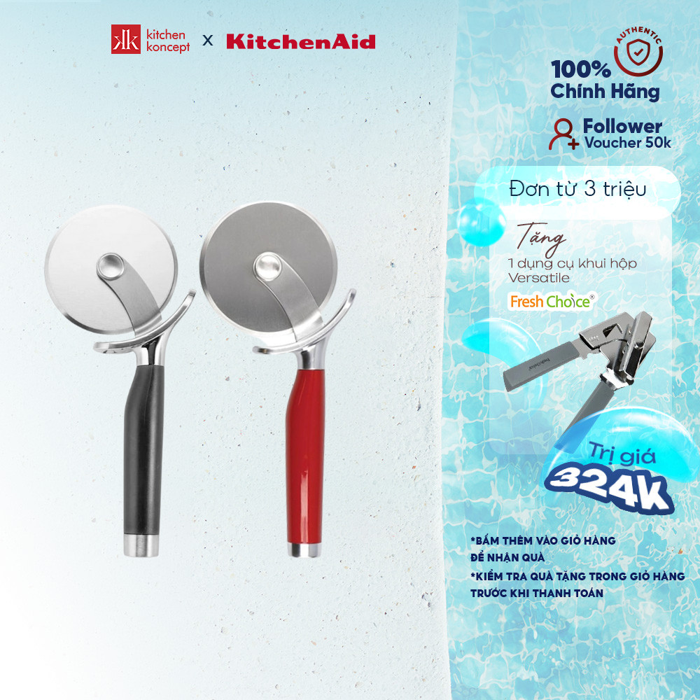 Dao Cắt Pizza KitchenAid Coreline - Màu Đỏ/Đen