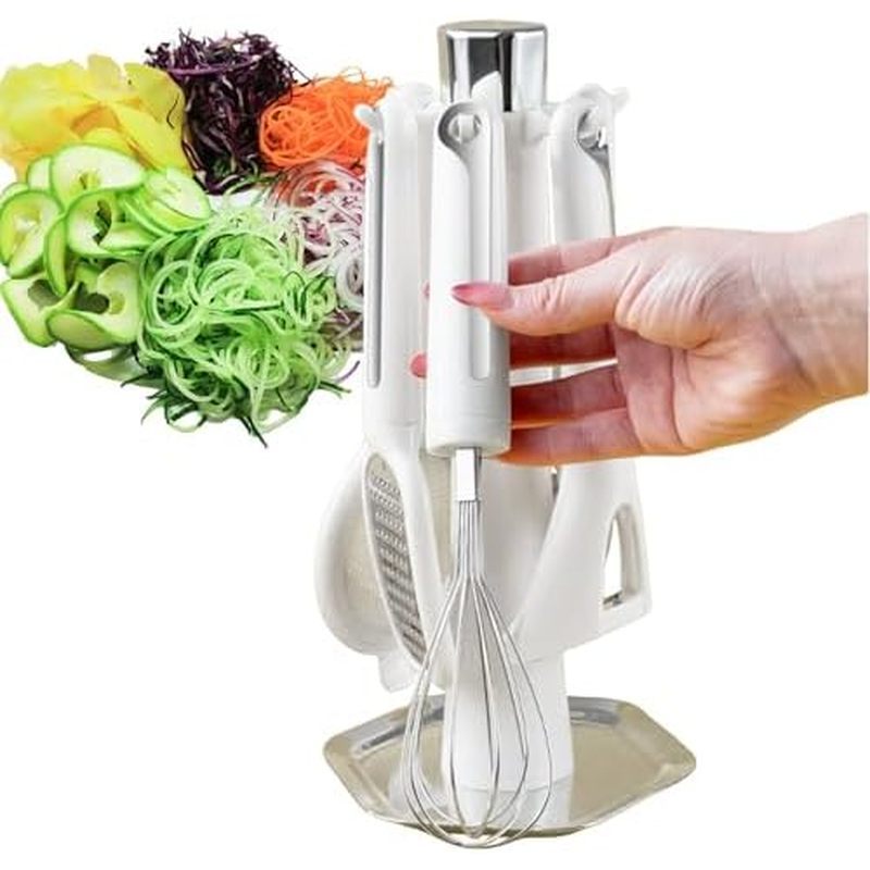 Kitchen Tool Set, Vegetable Grater Stand, 12 Inches Ergonomic Handle Grater with Blades, Stainless S