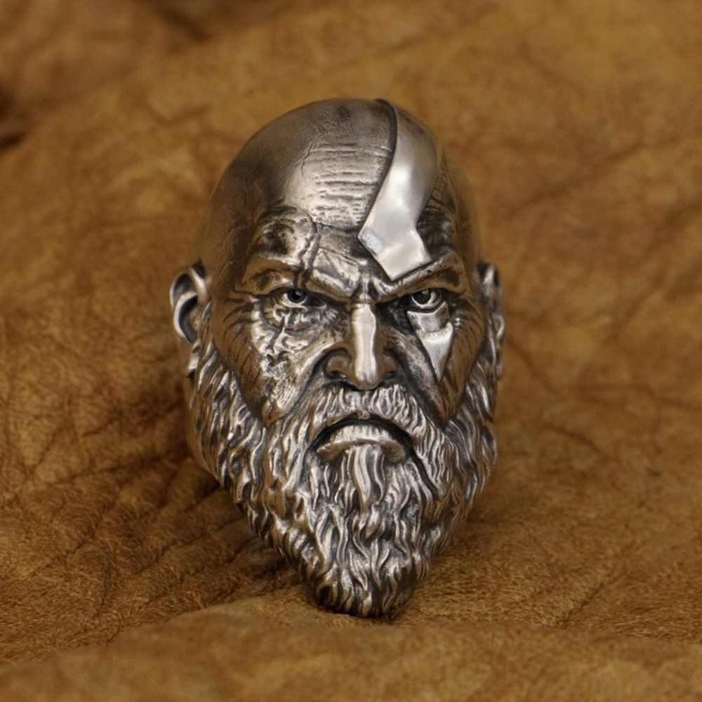 [God of War Kratos] Nhẫn Kratos - Nhẫn mở thời trang, độc đáo và thống trị, Phong cách cổ điển Châu 
