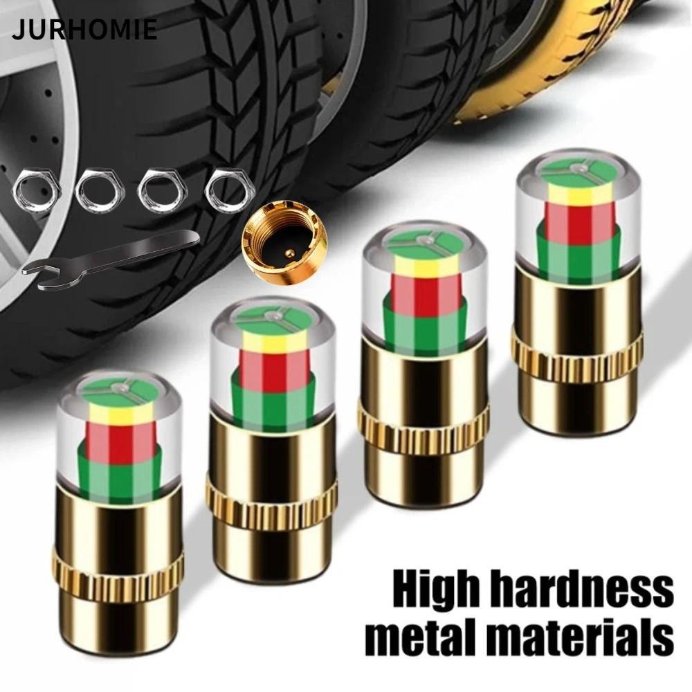 JURHOMIE 9 Cái / bộ Mũ cảnh báo áp suất lốp ô tô, Mũ phát hiện áp suất lốp phát hiện trực quan 2.4Ba