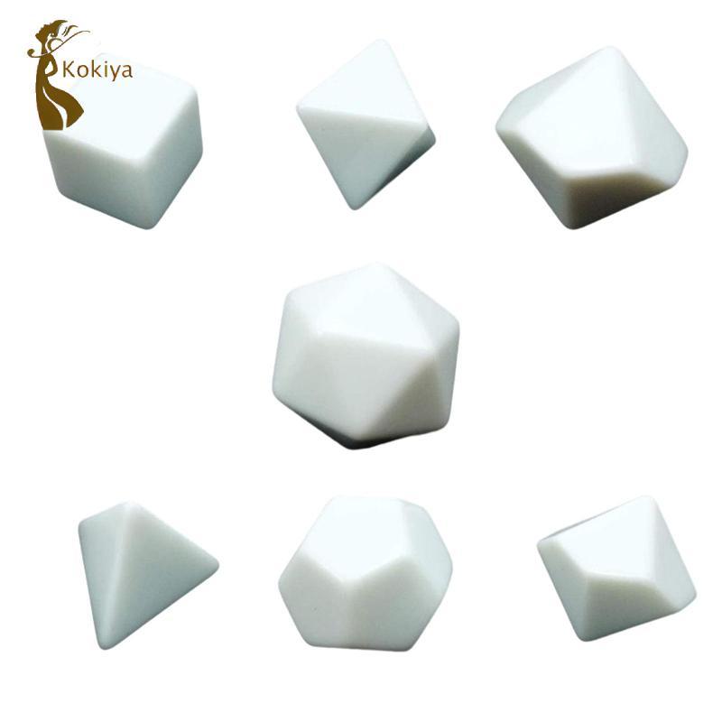 7 Chiếc Trắng Trống Dices Trống Polyhedral RPG Dices Bộ Để Làm Dices, Tranh Sáng Tạo, Ủng Hộ Đảng, P
