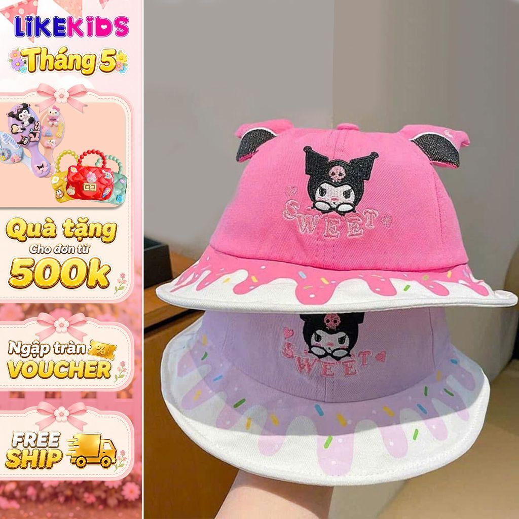 NÓN BO cho bé gái hoạ tiết KURO - LikeKids