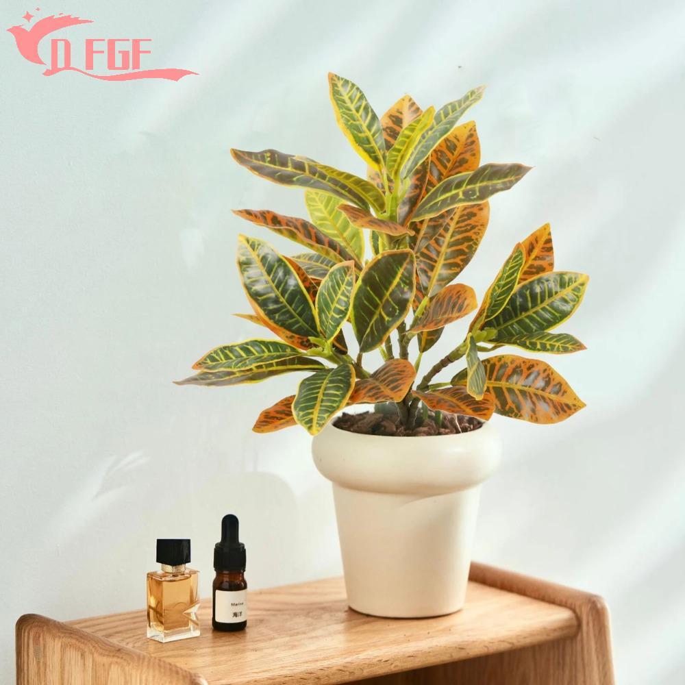 DFGF Nhân Tạo Cây Ficus, Cây Banyan Nhiệt Đới Nhựa Sống Động Như Thật, Cắm Hoa 35 Lá Lớn Cây Ficus G
