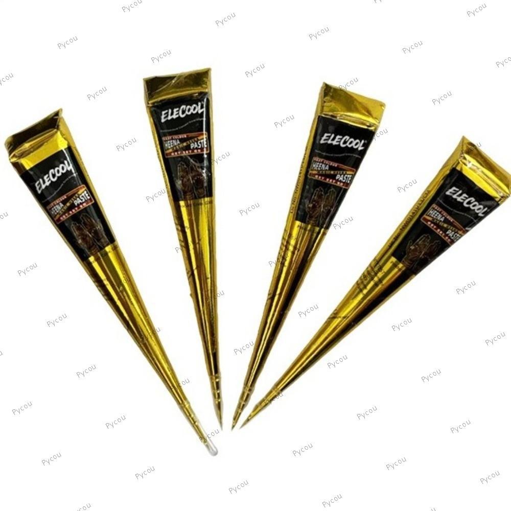 Kem xăm PYCOU Henna, Màu nâu đen Dễ sử dụng Henna Paste Cone, Kem Henna Bán vĩnh viễn Kem Henna Màu 