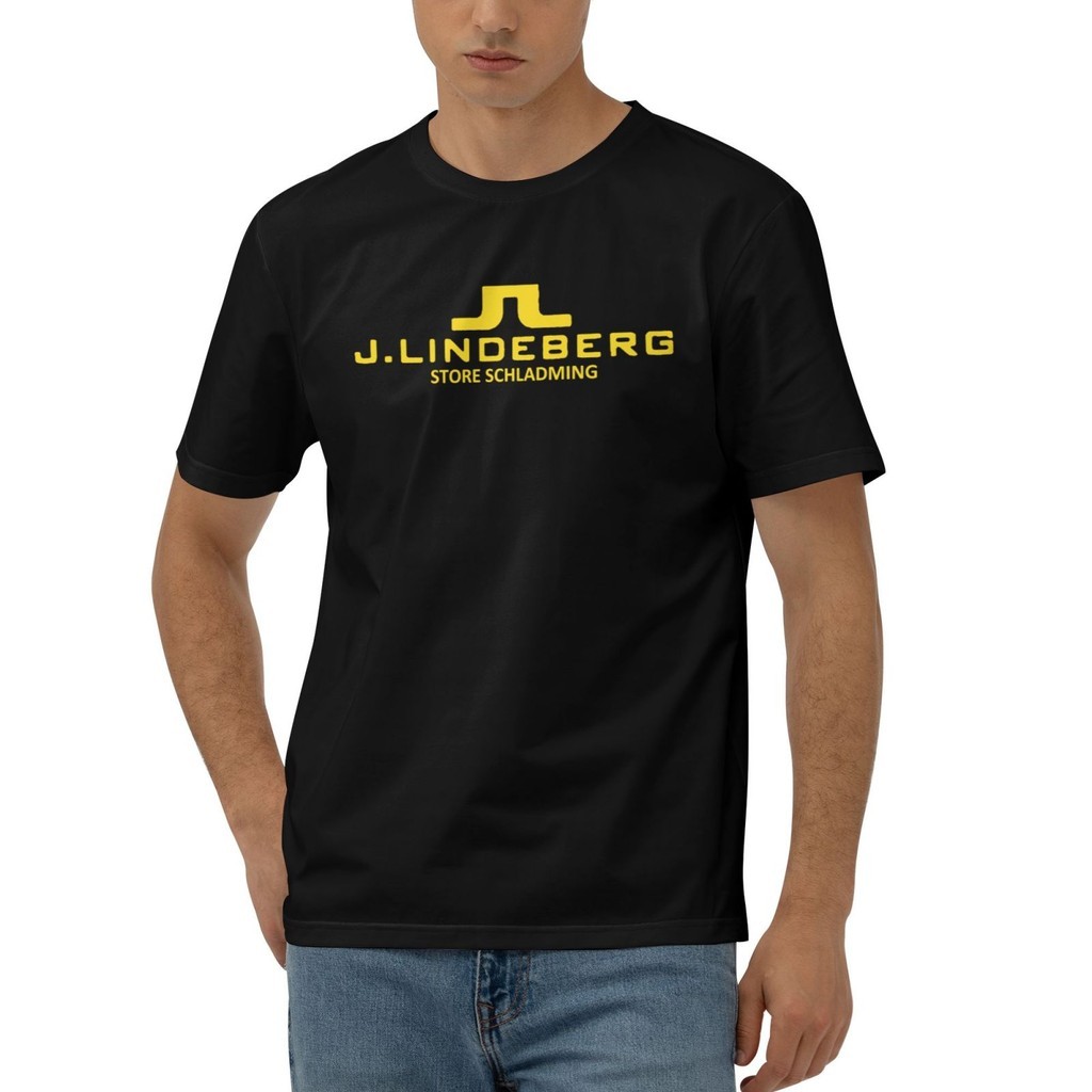 J. J. Lindeberg Phong Cách Mới Thời Trang In Chữ Cotton Nguyên Chất Tay Ngắn242345