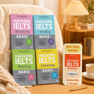 Sách – Combo Hackers IELTS Basic (Bộ 4 Cuốn) –  Kèm Lời Giải Chi Tiết (Band 3.0-5.5+) (Gamma Books)