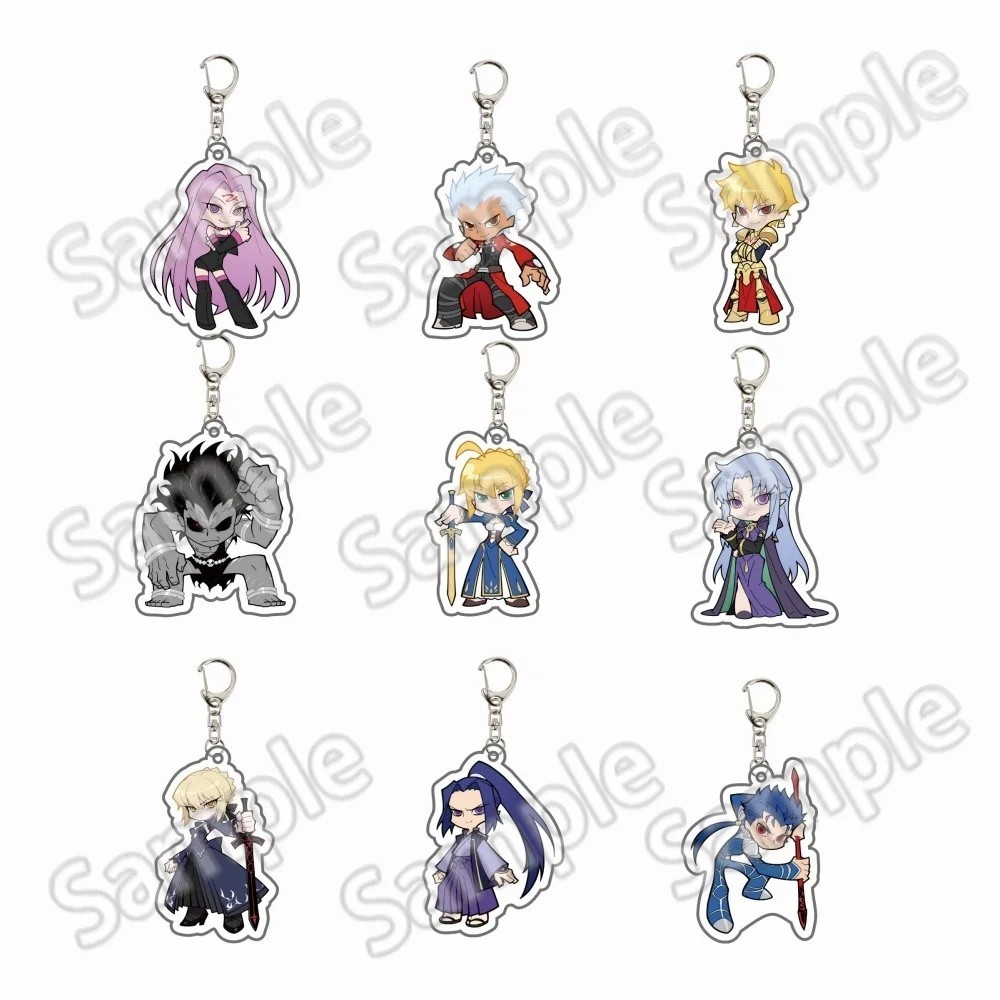 Móc khóa Anime Fate/Grand Order FGO Acrylic Mica Chibi Saber Gilgamesh Archer Emiya Jeanne dArc phụ 