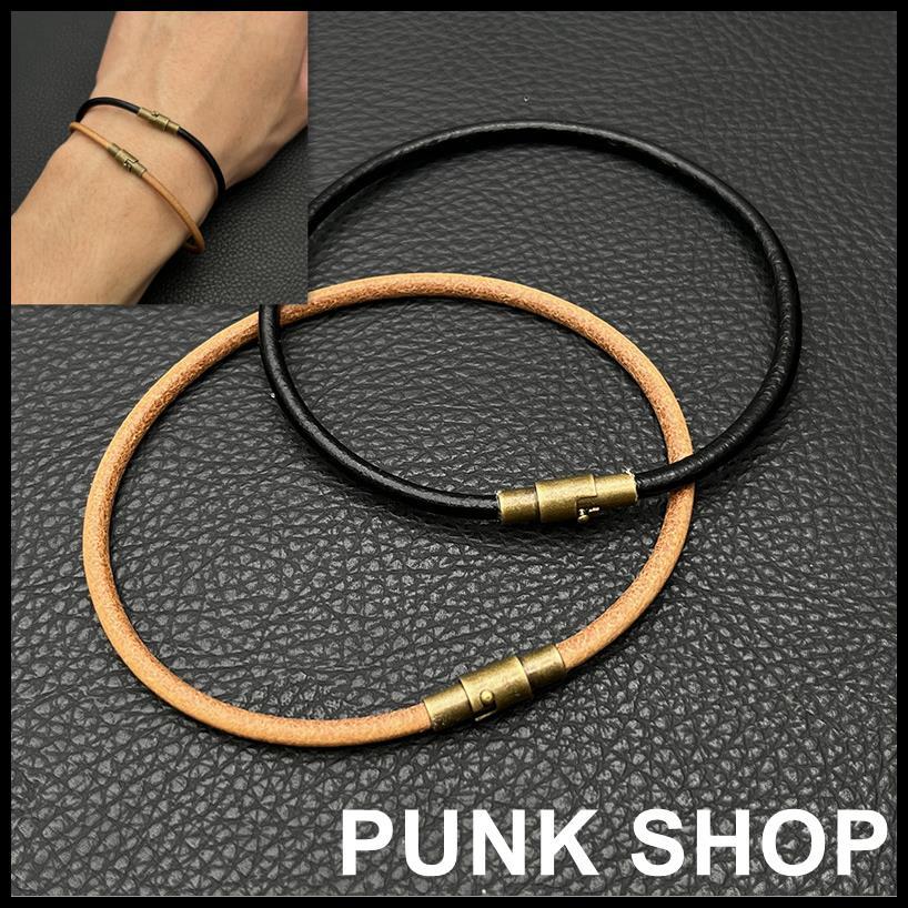 Vòng tay Goros Style dây da cổ điển từ tính, da bò, mã 3783