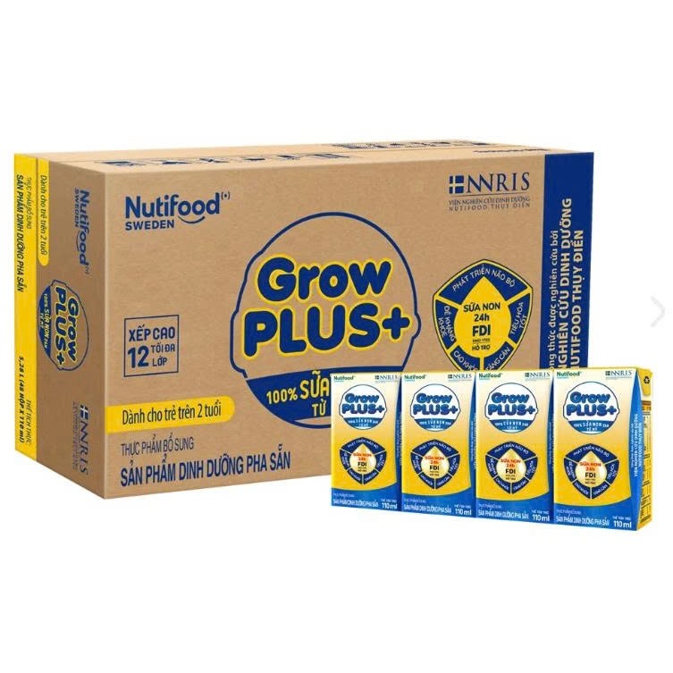 Thùng Sữa dinh dưỡng Grow plus Nutifood vàng 110ml