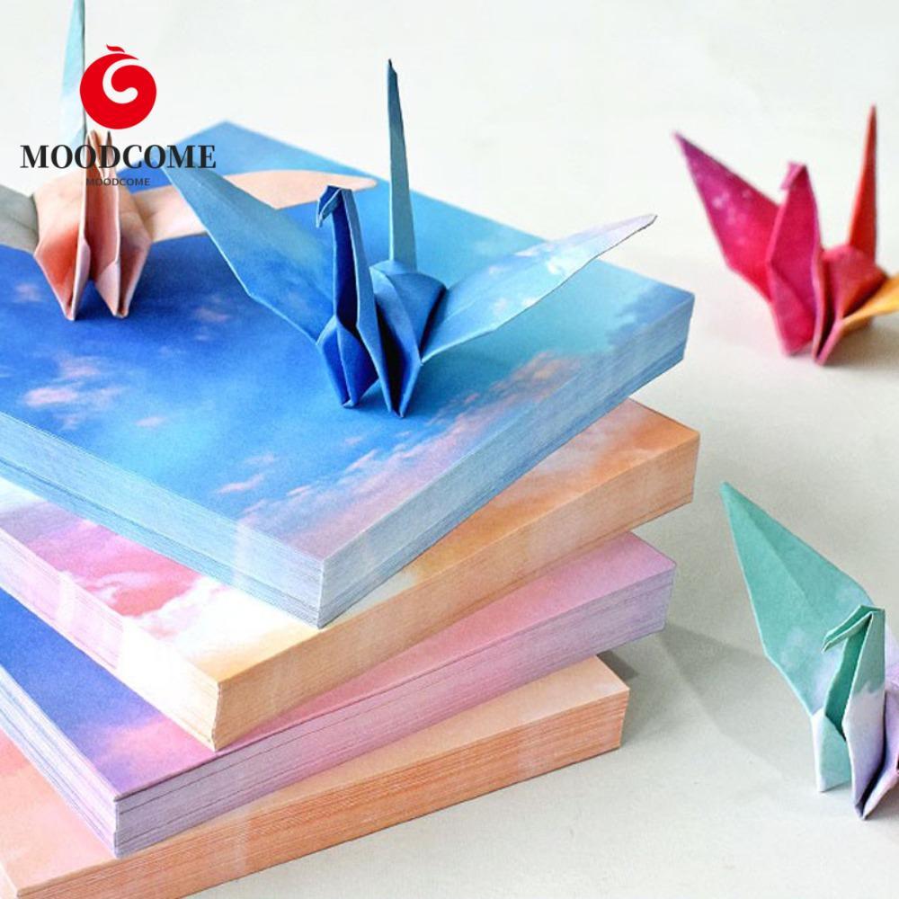 MOODCOME 400 Chiếc Giấy Origami Bầu Trời Đầy Sao, Chất Liệu Nghệ Thuật Thêu Sò Giấy Gấp Nhiều Màu Sắ