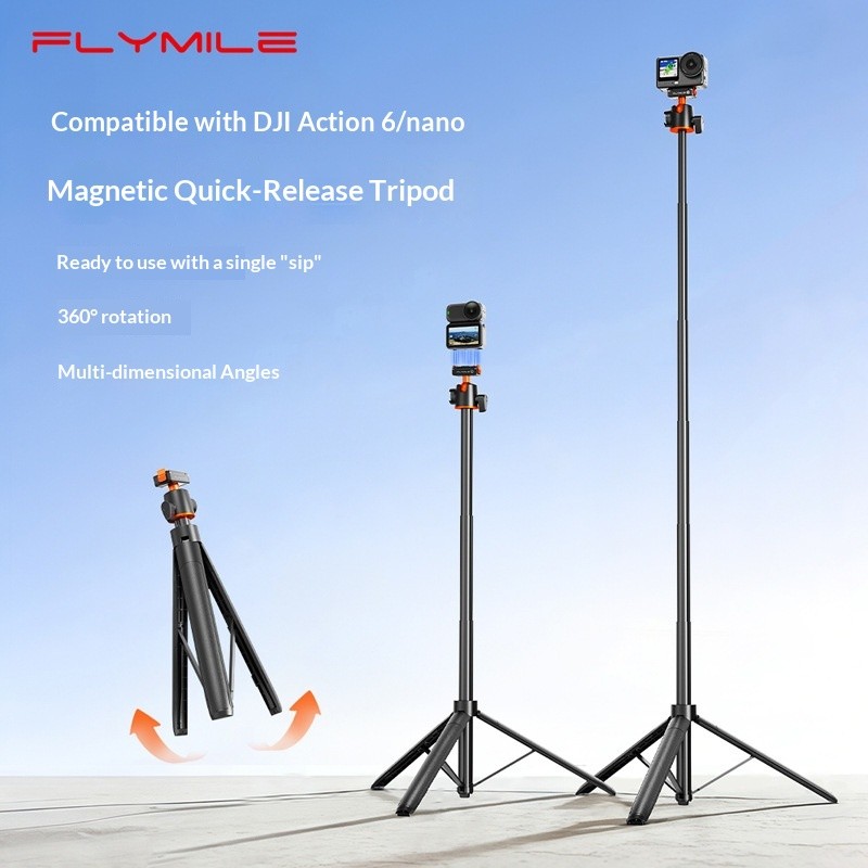 Thích hợp cho DJI OSMO ACTION 6 / 5 / 4 / 3 / Nano Phát hành nhanh Thanh nối dài Tripod Selfie Stick