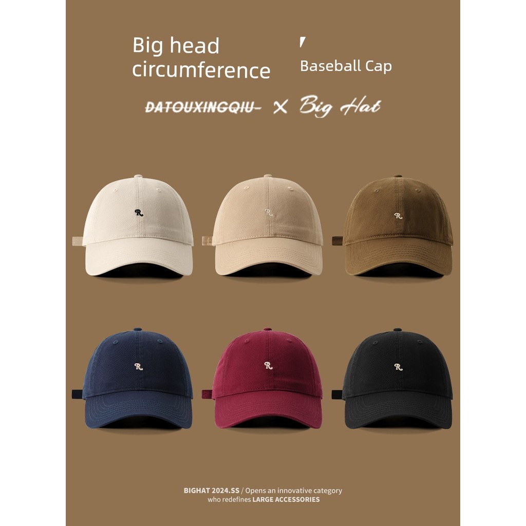 mũ lưỡi trai nam boy phố mũ lưỡi trai nam Big Head Planet Ladies Wide vành khoe mặt Tuần hoàn đầu lớ