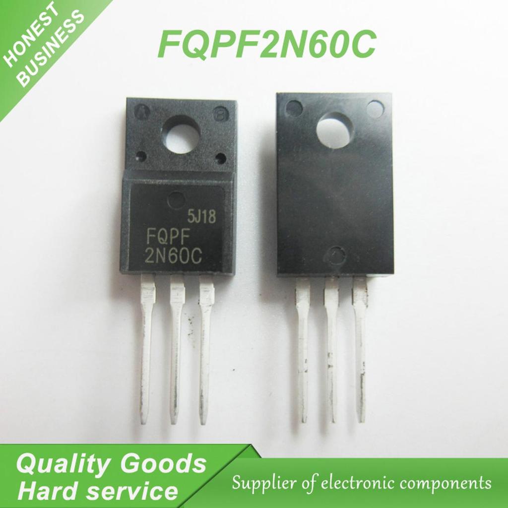 10 chiếc FQPF2N60C 2N60C 2N60 600V 2A MOSFET N-Channel bóng bán dẫn TO-220F mới nguyên bản