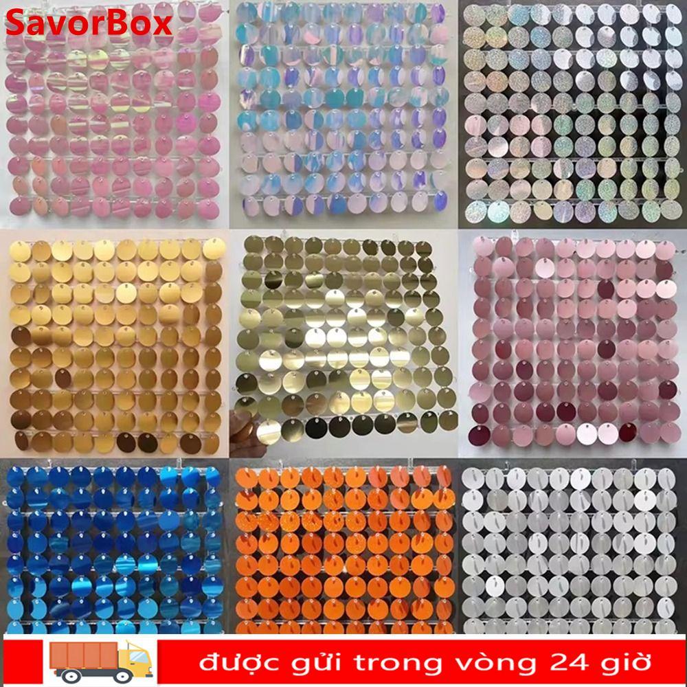 SAVORBOX Sequin Backdrop, PET Glitter Sequin Panel Trang trí tường, Tấm trang trí phông nền màu vàng