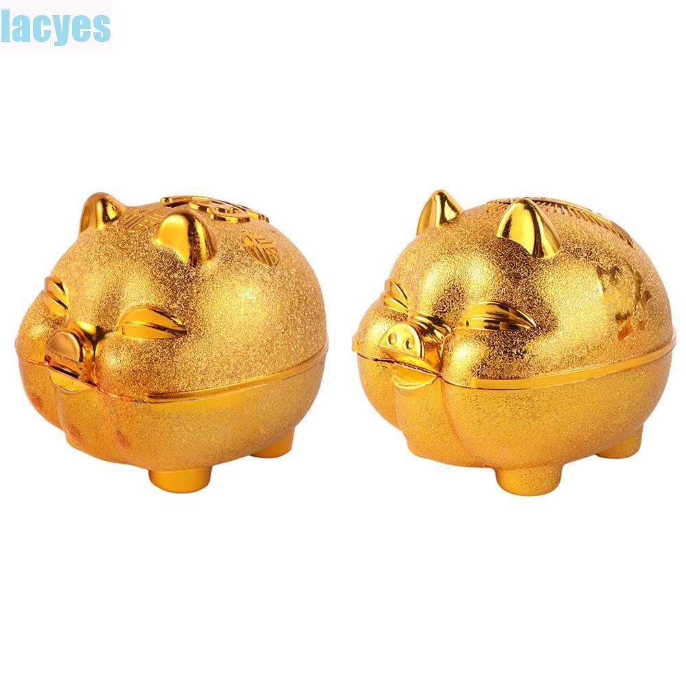 LACYES Lợn Nhựa Heo Đất, Động Vật Nhựa Lợn Tiền Bình, Trang Trí May Mắn Lợn Dày Đồng Xu Hộp Tiết Kiệ