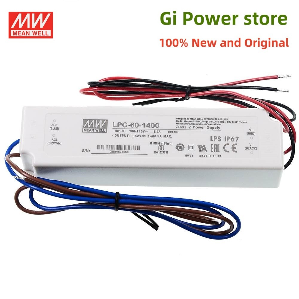 Bộ nguồn dòng điện không đổi LPC-60 60W MEAN WELL LED LPC-60-1050 LPC-60-1400 LPC-60-1750 9-42V