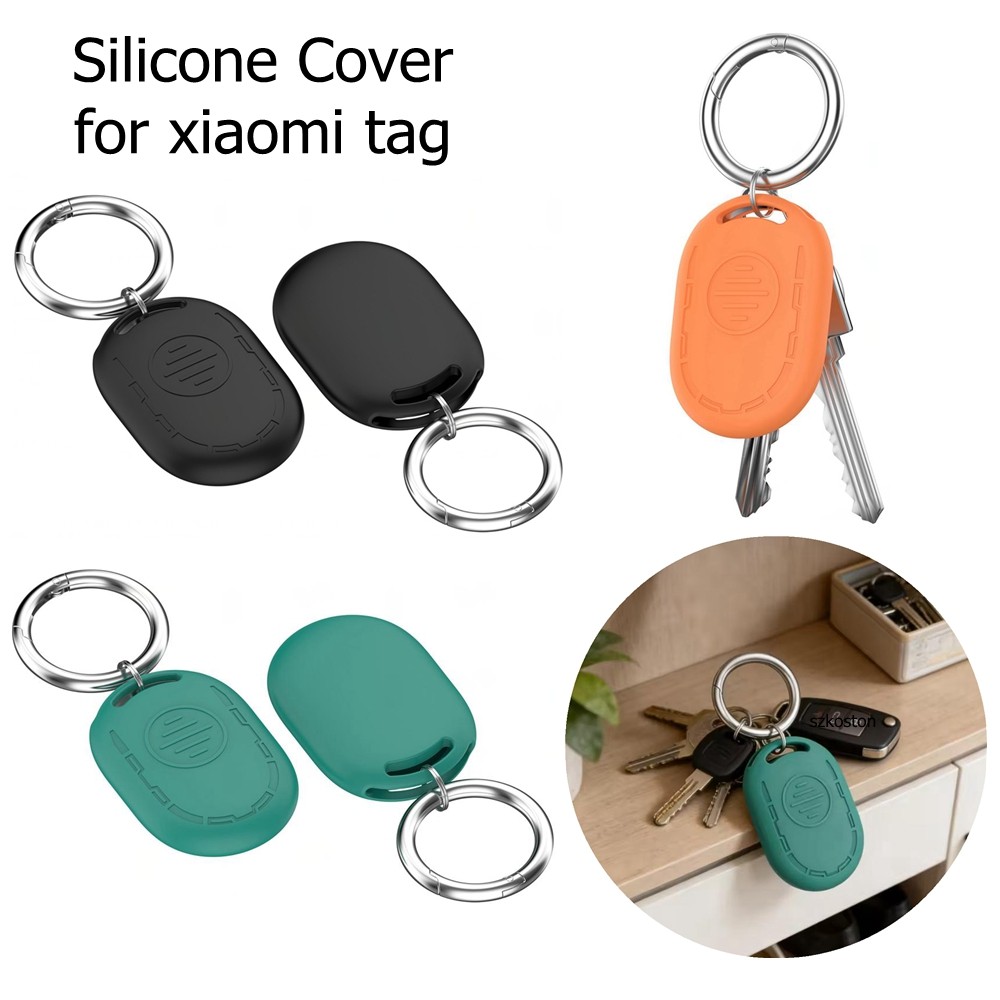 Dành Cho Xiaomi Tag Silicone Vỏ Bảo Vệ Màu Trơn Chống Mất Thú Cưng Định Vị Vỏ Bảo Vệ Với Carabiner C