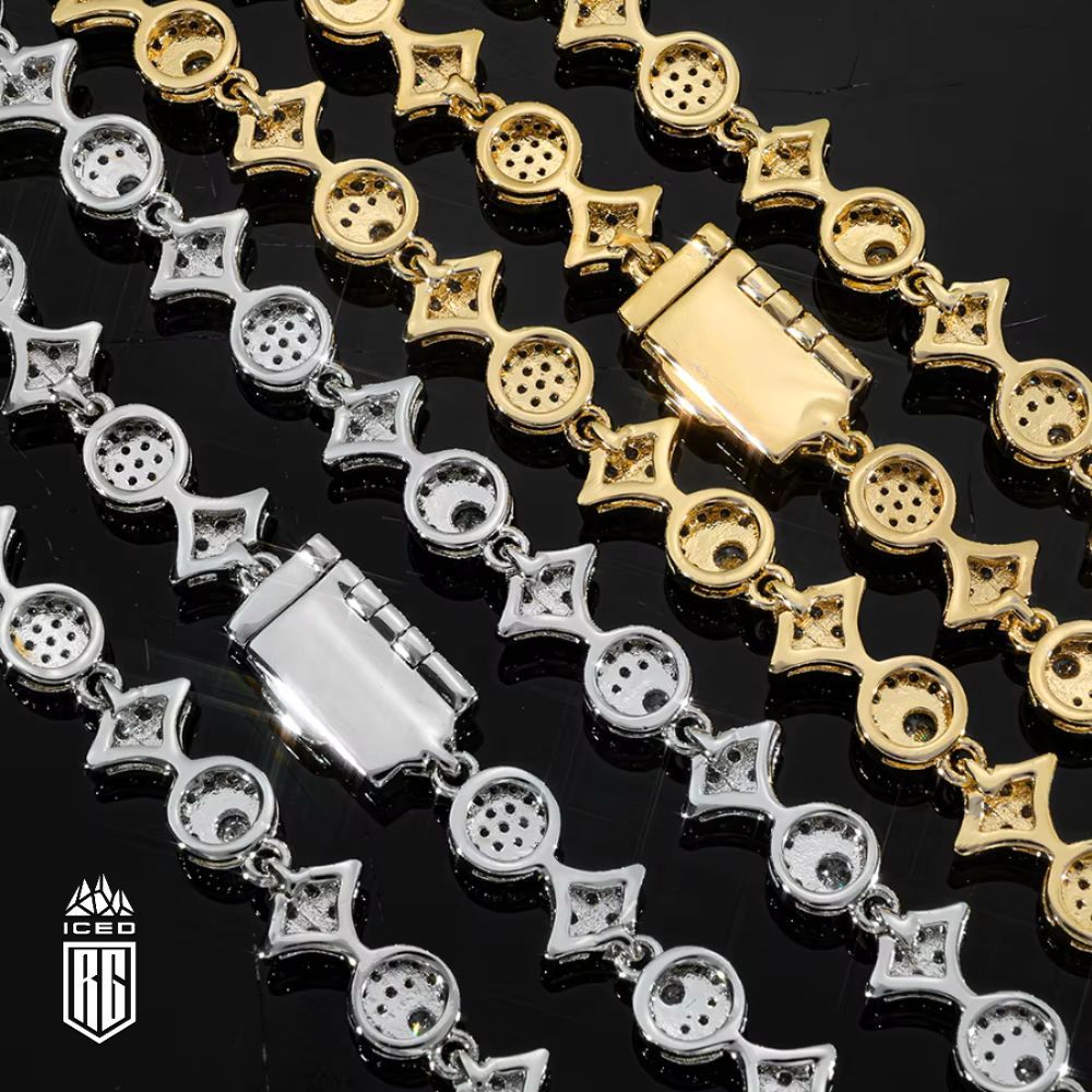 Dây chuyền, lắc tay ngôi sao. Mixed Quadrangular Star Tennis Chain Necklace CZ. DC-CZ-10005