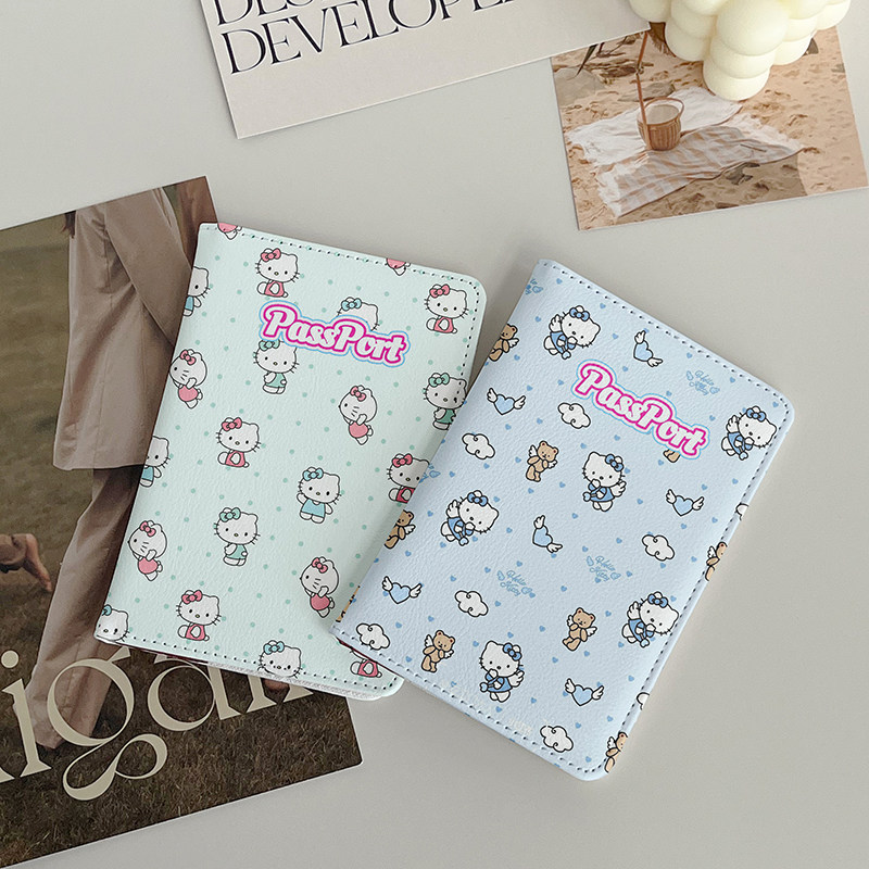Hello Kitty Sweet Passport Holder Túi đựng tài liệu Hộp bảo vệ Hộp đựng thẻ đa chức năng Du lịch nướ